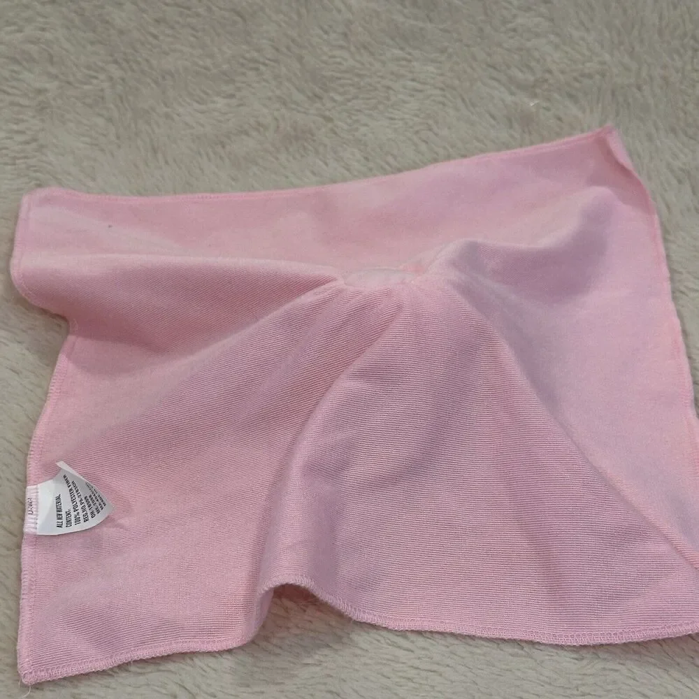 Small Pink White Fox Girls Baby Lovey 11” Plush Security Blanket Toy